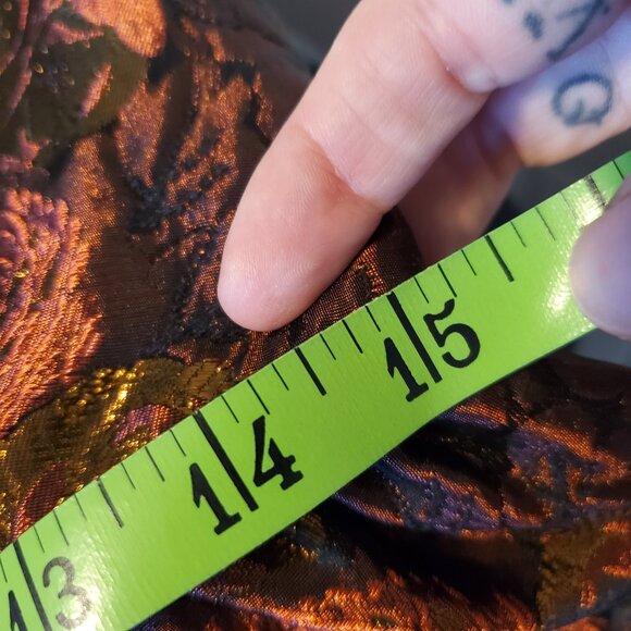 J. Crew Floral Jacquard Brodcade Sleeveless A Line Dress Orange Red Yellow - Picture 4 of 12